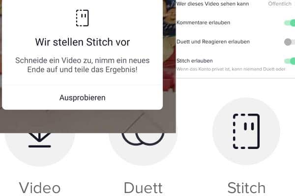 Tiktok Tipps Stitch Erstellen Check App